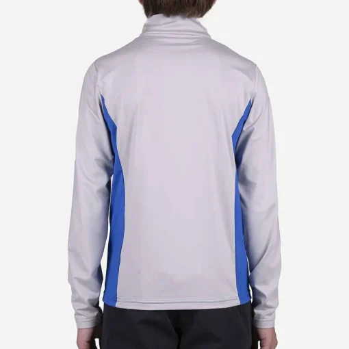 KJUS Midlayers-Boys' Gian Midlayer Half-Zip Bright Blue/Alloy