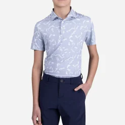 KJUS Polos-Boys' Golfer Polo S/S Blue Fog/White