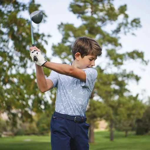 KJUS Polos-Boys' Golfer Polo S/S Blue Fog/White