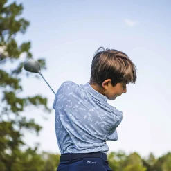 KJUS Polos-Boys' Golfer Polo S/S Blue Fog/White