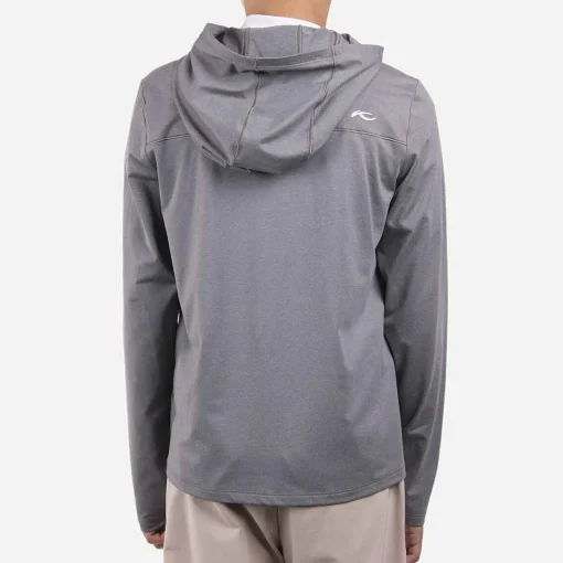 KJUS Midlayers-Boys' Hood Midlayer Half-Zip Pewter