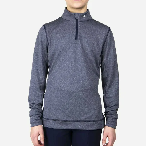 KJUS Midlayers-Girls' Keano Half-Zip Atlanta Blue Melange