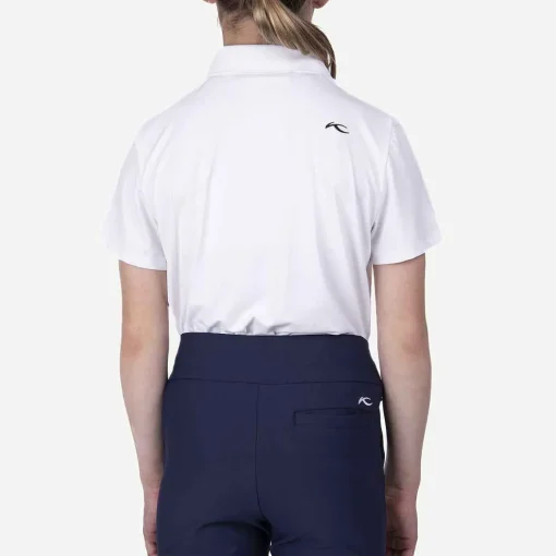KJUS Polos-Girls' Polo Self Collar S/S White