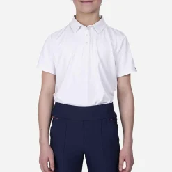 KJUS Polos-Girls' Polo Self Collar S/S White