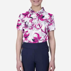KJUS Polos-Girls' Printed Polo S/S Magenta/Alloy