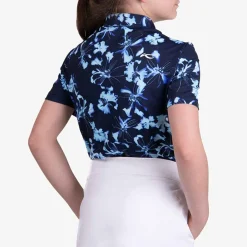 KJUS Polos-Girls' Printed Polo S/S Icy Blue/Atlanta Blue