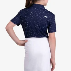 KJUS Polos-Girls' Printed Polo S/S Atlanta Blue/White