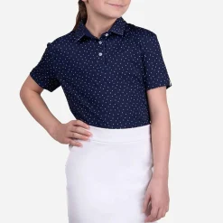 KJUS Polos-Girls' Printed Polo S/S Atlanta Blue/White