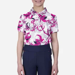 KJUS Polos-Girls' Printed Polo S/S Magenta/Alloy