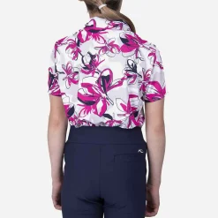 KJUS Polos-Girls' Printed Polo S/S Magenta/Alloy