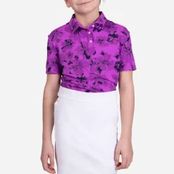 KJUS Polos-Girls' Printed Polo S/S Foxglove/Atlanta Blue