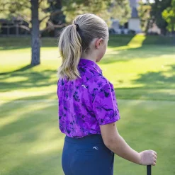 KJUS Polos-Girls' Printed Polo S/S Foxglove/Atlanta Blue