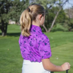 KJUS Polos-Girls' Printed Polo S/S Foxglove/Atlanta Blue
