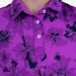 KJUS Polos-Girls' Printed Polo S/S Foxglove/Atlanta Blue