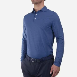 KJUS Polos-Men'S Ashton Polo L/S Clear Lake/Atlanta Blue