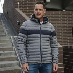 KJUS Jackets & Vests-Men'S Blackcomb Hooded Jacket Steel Grey Melange/Deep Space