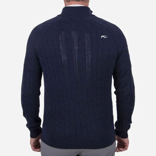 KJUS Midlayers & Sweaters-Men'S Cashmere Luxe Half-Zip Atlanta Blue Melange
