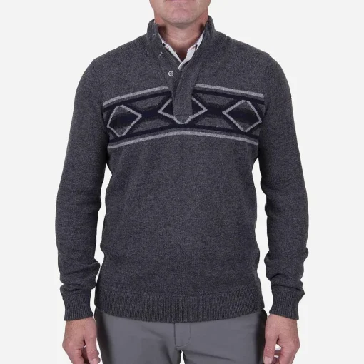 KJUS Midlayers & Sweaters-Men'S Celerina Placket Sweater Iron/Deep Space