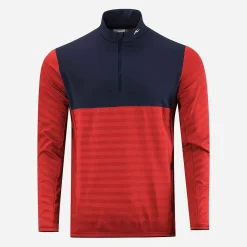 KJUS Midlayers & Sweaters-Men'S David Midlayer Half-Zip Cosmic Red/Atlanta Blue