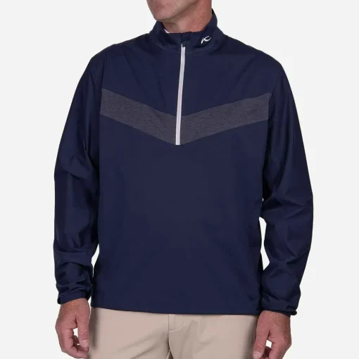 KJUS Jackets & Vests-Men'S Dexter Ii 2.5L Half-Zip Atlanta Blue Melange/Atlanta Blue