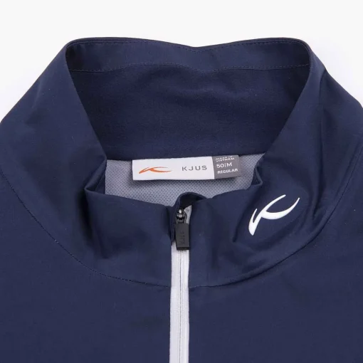 KJUS Jackets & Vests-Men'S Dexter Ii 2.5L Half-Zip Atlanta Blue Melange/Atlanta Blue