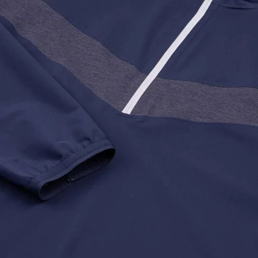 KJUS Jackets & Vests-Men'S Dexter Ii 2.5L Half-Zip Atlanta Blue Melange/Atlanta Blue