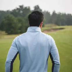 KJUS Midlayers & Sweaters-Men'S Hydraulic Midlayer Half-Zip Blue Fog/Atlanta Blue