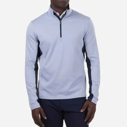 KJUS Midlayers & Sweaters-Men'S Hydraulic Midlayer Half-Zip Blue Fog/Atlanta Blue
