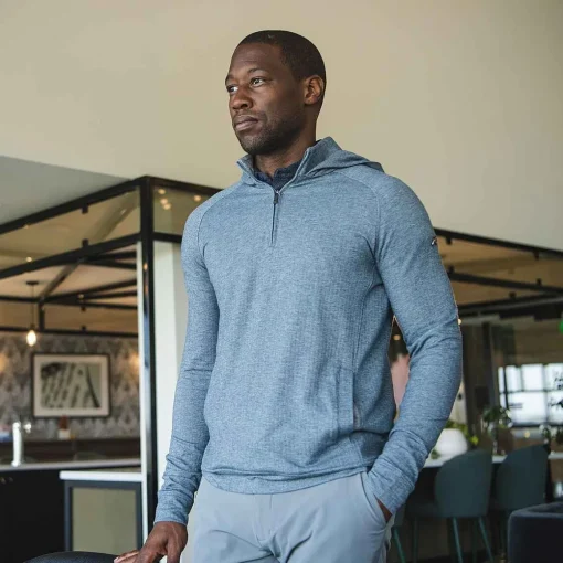KJUS Midlayers & Sweaters-Men'S Inverness Hoodie Steel Blue/Steel Grey