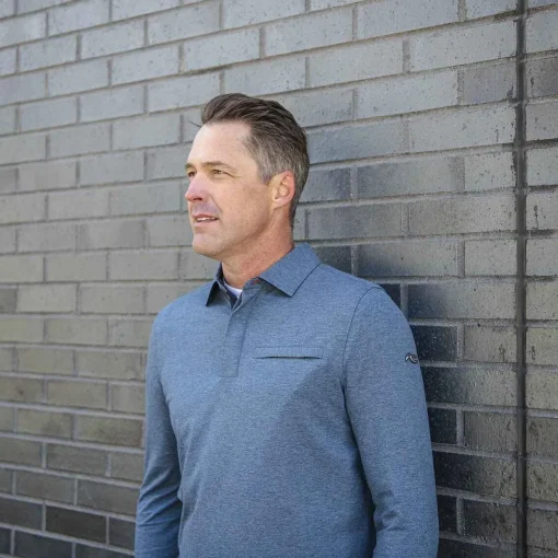 KJUS Polos & Shirts-Men'S Inverness Polo L/S Steel Blue