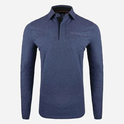 KJUS Polos & Shirts-Men'S Inverness Polo L/S Steel Blue