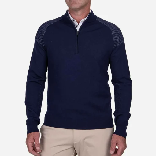 KJUS Midlayers & Sweaters-Men'S Kulm Half-Zip Atlanta Blue Melange