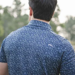 KJUS Polos-Men'S Lance Printed Polo S/S Atlanta Blue/Steel Blue