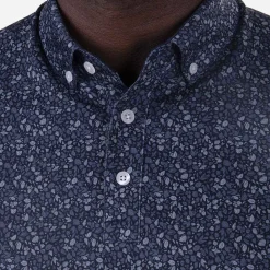 KJUS Polos-Men'S Lance Printed Polo S/S Atlanta Blue/Steel Blue