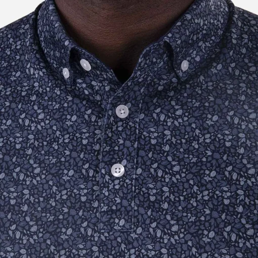 KJUS Polos-Men'S Lance Printed Polo S/S Atlanta Blue/Steel Blue