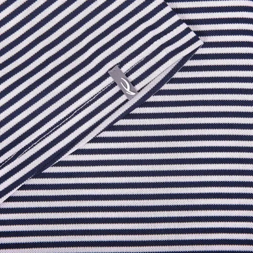 KJUS Polos-Men'S Lee Stripe Polo S/S White/Atlanta Blue