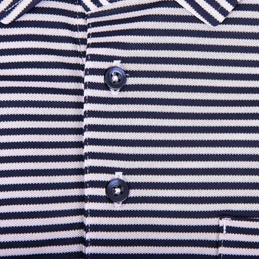 KJUS Polos-Men'S Lee Stripe Polo S/S White/Atlanta Blue