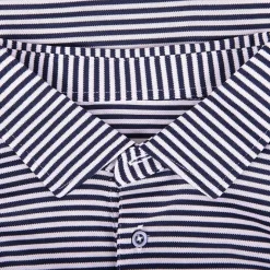 KJUS Polos-Men'S Lee Stripe Polo S/S White/Atlanta Blue