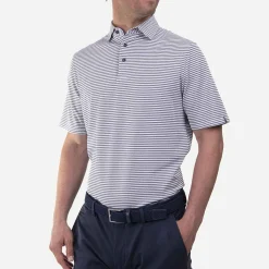 KJUS Polos-Men'S Lee Stripe Polo S/S Atlanta Blue/White