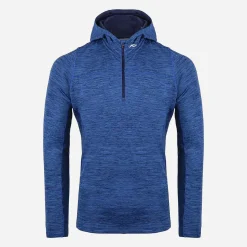 KJUS Activewear-Men'S Liam Hooded Midlayer Half-Zip Bright Blue