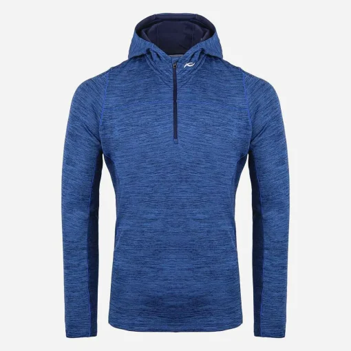 KJUS Activewear-Men'S Liam Hooded Midlayer Half-Zip Bright Blue