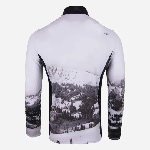 KJUS Midlayers & Sweaters-Men'S Revel Printed Midlayer Half-Zip White/Black