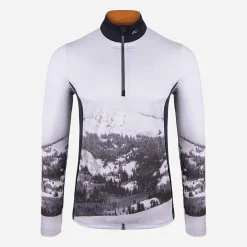 KJUS Midlayers & Sweaters-Men'S Revel Printed Midlayer Half-Zip White/Black