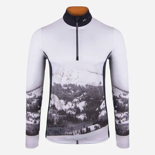 KJUS Midlayers & Sweaters-Men'S Revel Printed Midlayer Half-Zip White/Black
