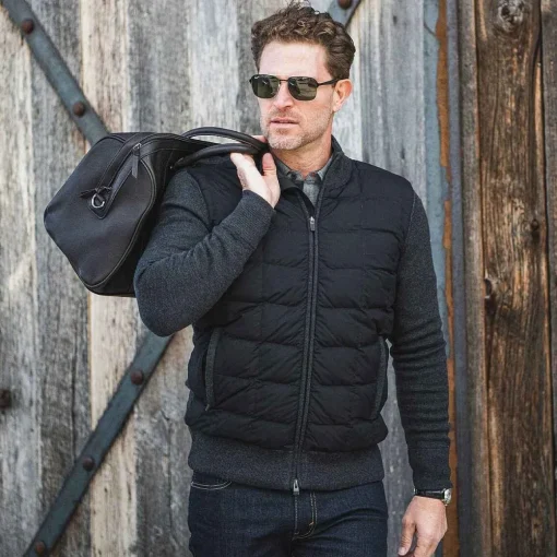 KJUS Jackets & Vests-Men'S Rhys Insulation Jacket Black/Steel Grey Melange