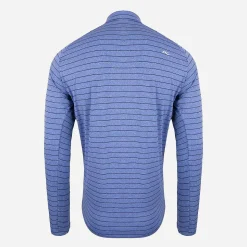 KJUS Polos-Men'S Soren Melange Stripe Polo L/S Bright Blue/Atlanta Blue