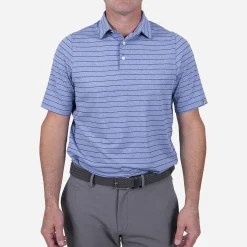 KJUS Polos-Men'S Soren Melange Stripe Polo S/S Bright Blue/Atlanta Blue