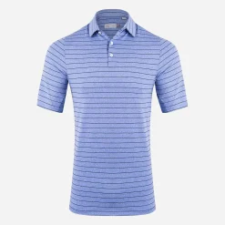 KJUS Polos-Men'S Soren Melange Stripe Polo S/S Bright Blue/Atlanta Blue