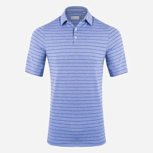KJUS Polos-Men'S Soren Melange Stripe Polo S/S Bright Blue/Atlanta Blue