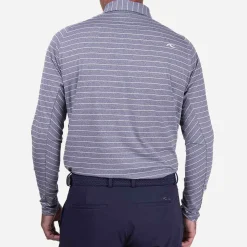 KJUS Polos-Men'S Soren Melange Stripe Polo L/S Atlanta Blue/White